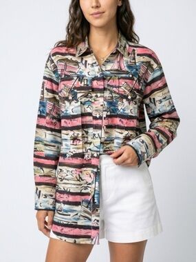 Burberry Multicolor Abstract Print Long Sleeve Shirt Dress NWOT